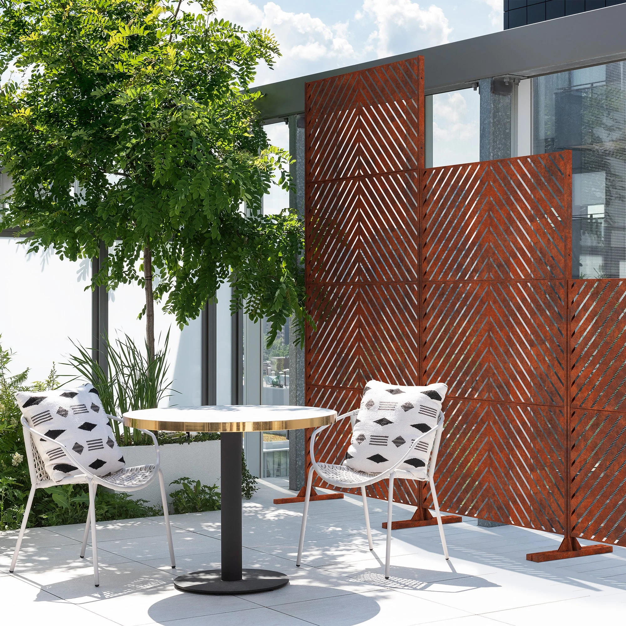 corten arrow privacy screen set - Image 39