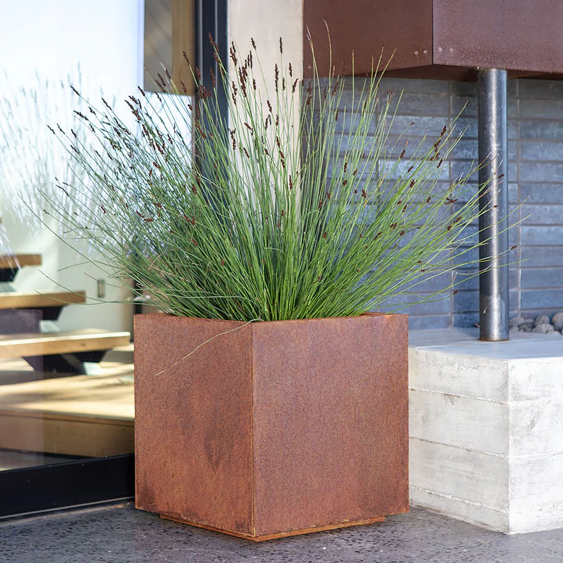 corten cube planter - Image 89