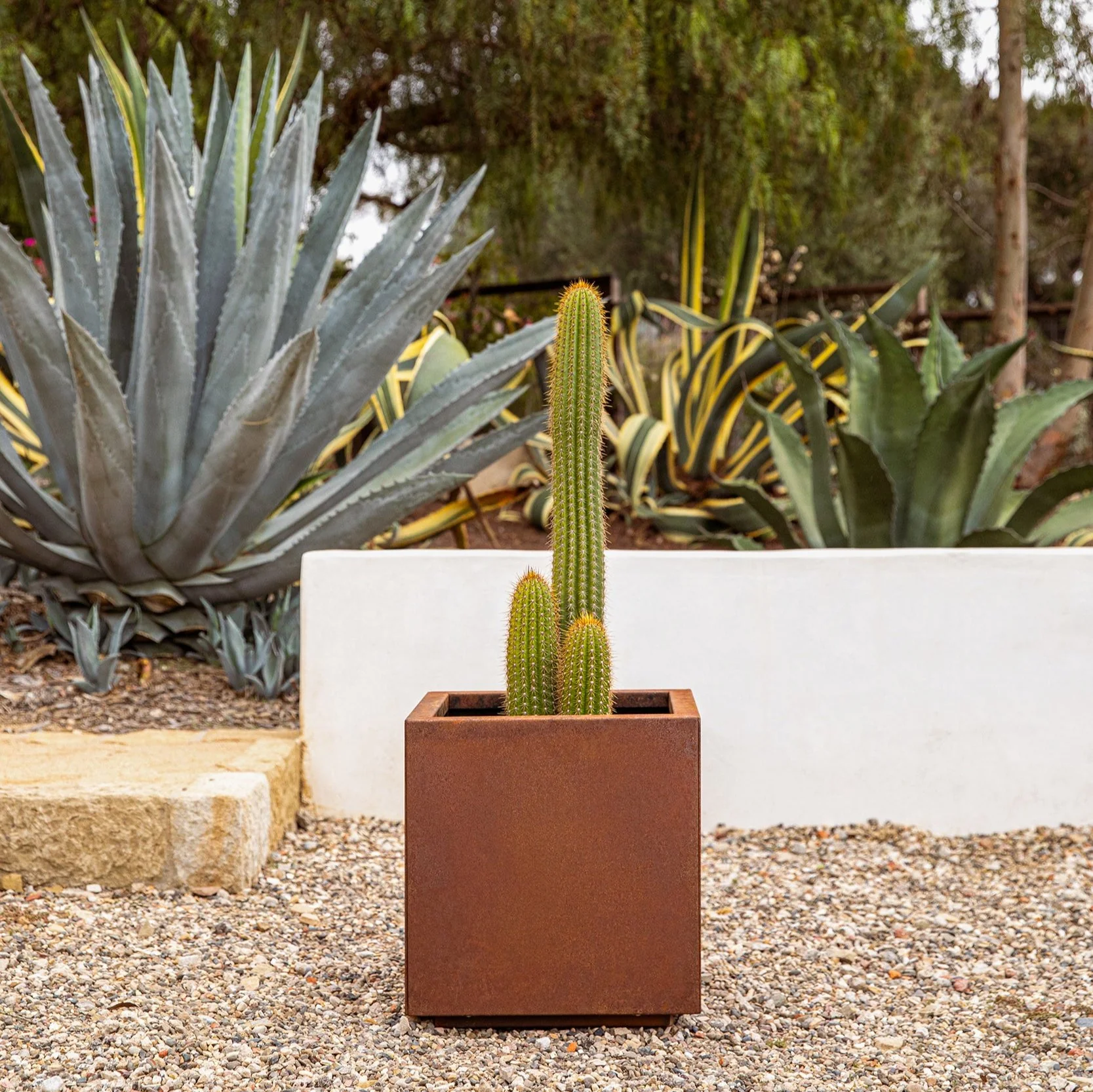 corten cube planter - Image 91