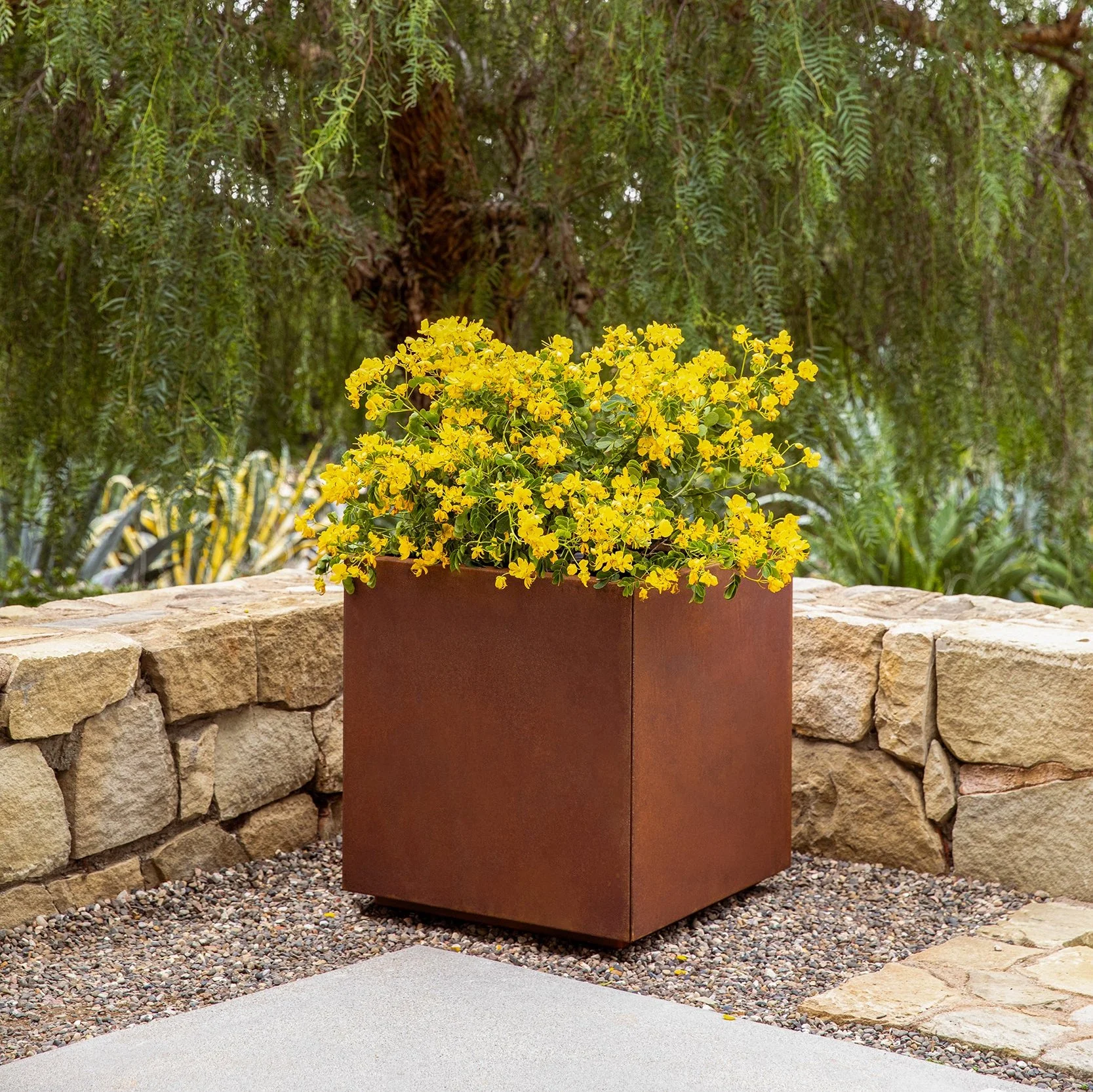 corten cube planter - Image 95