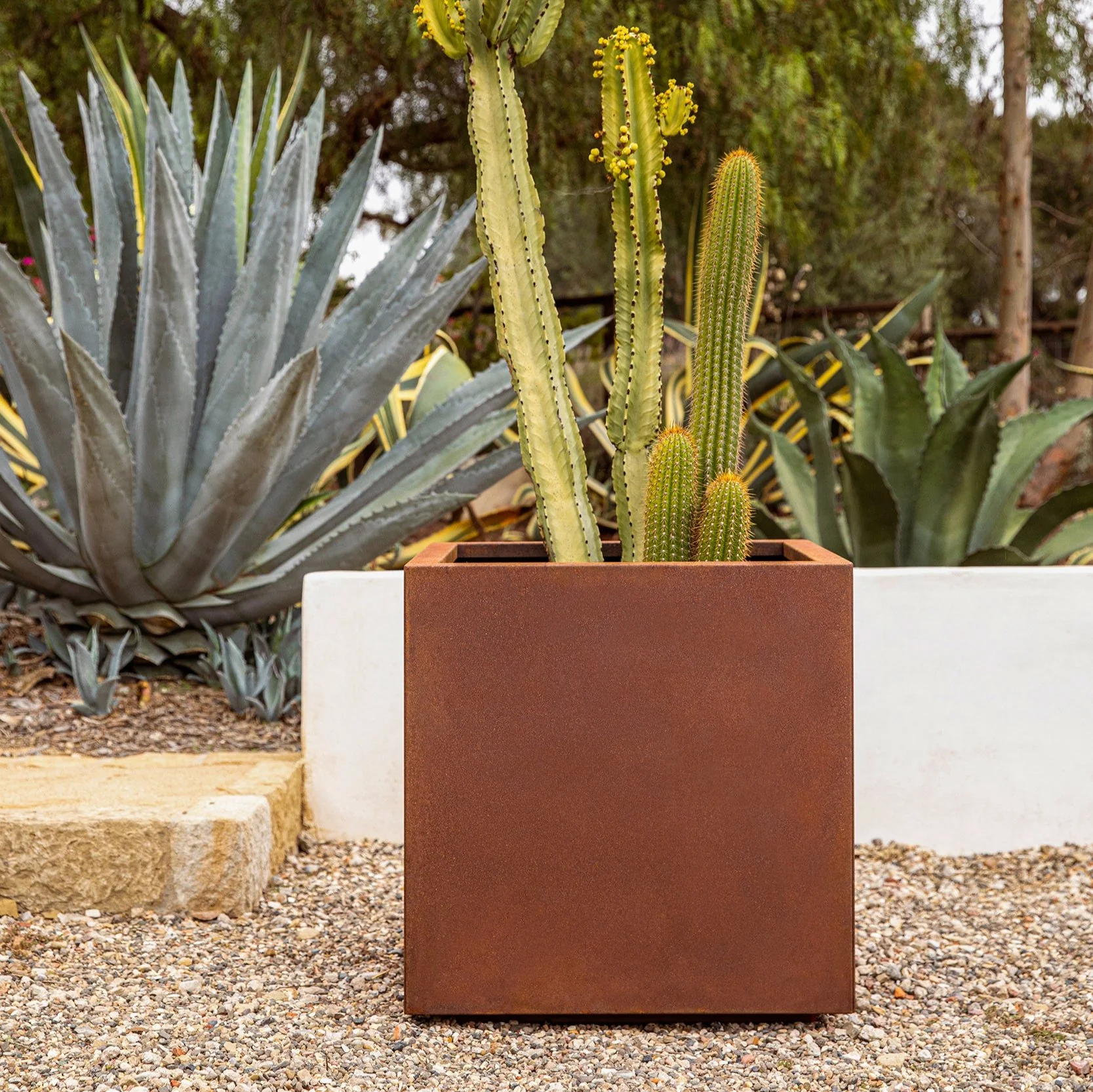 corten cube planter - Image 96