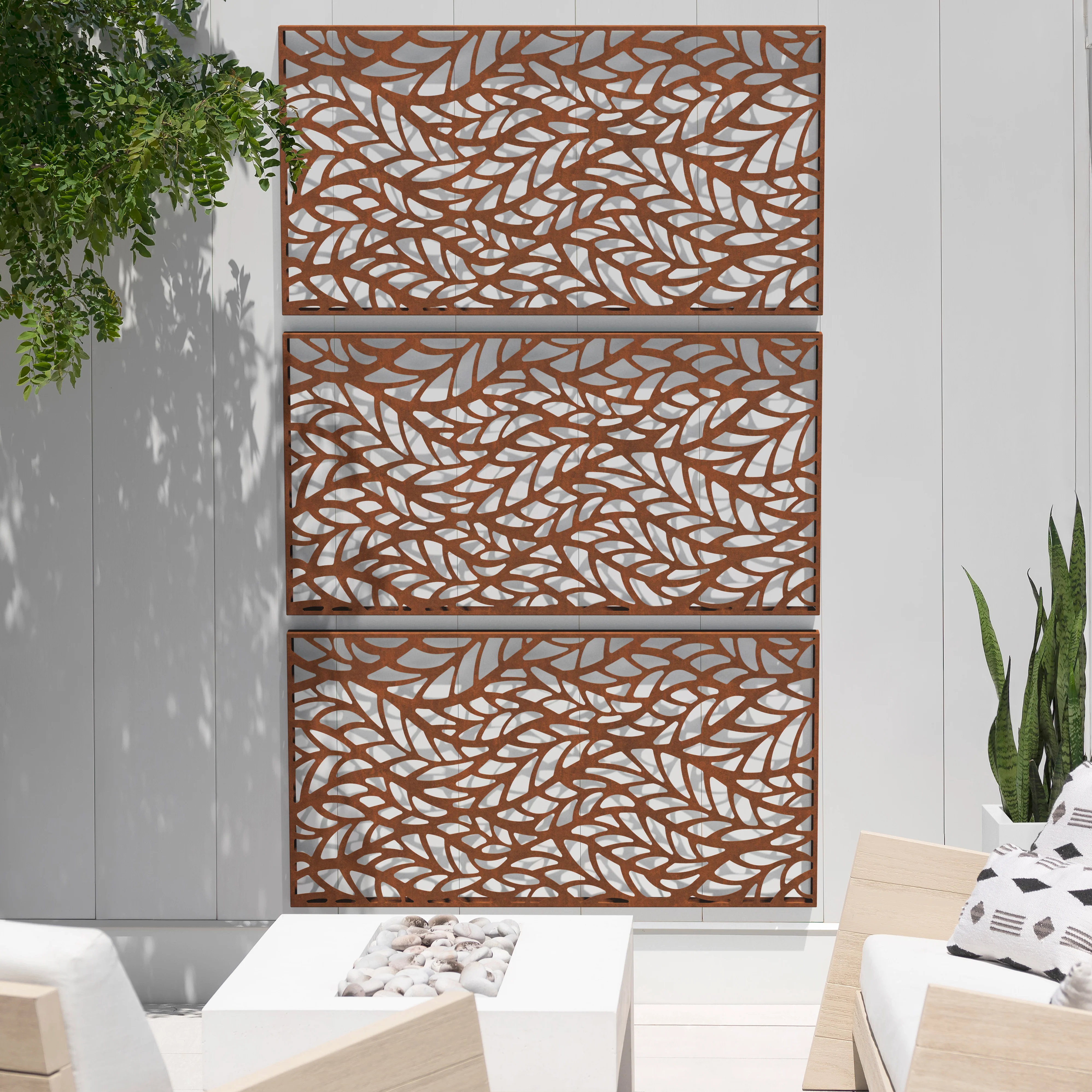 corten flowleaf privacy screen set - Image 105