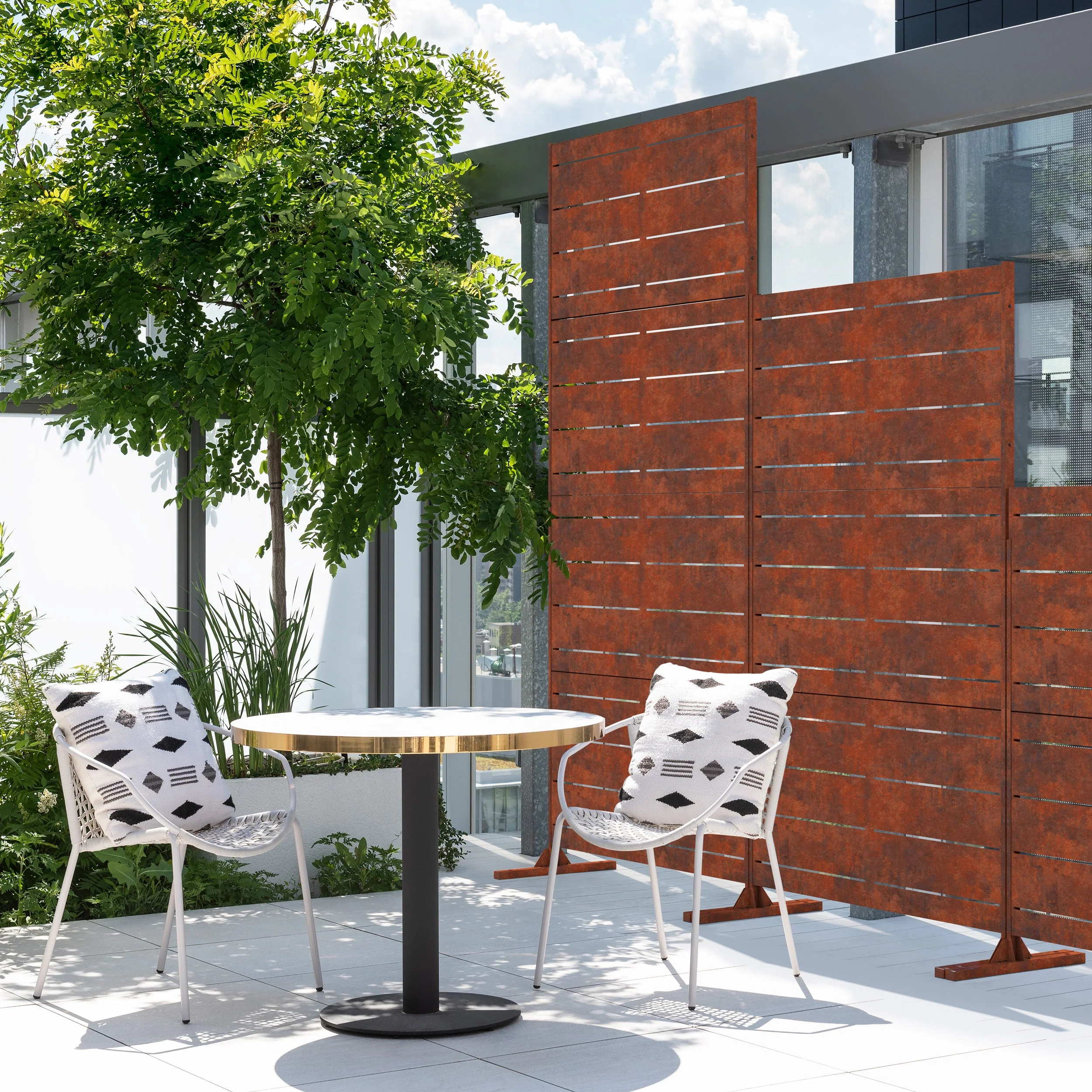 corten linear privacy screen set - Image 43
