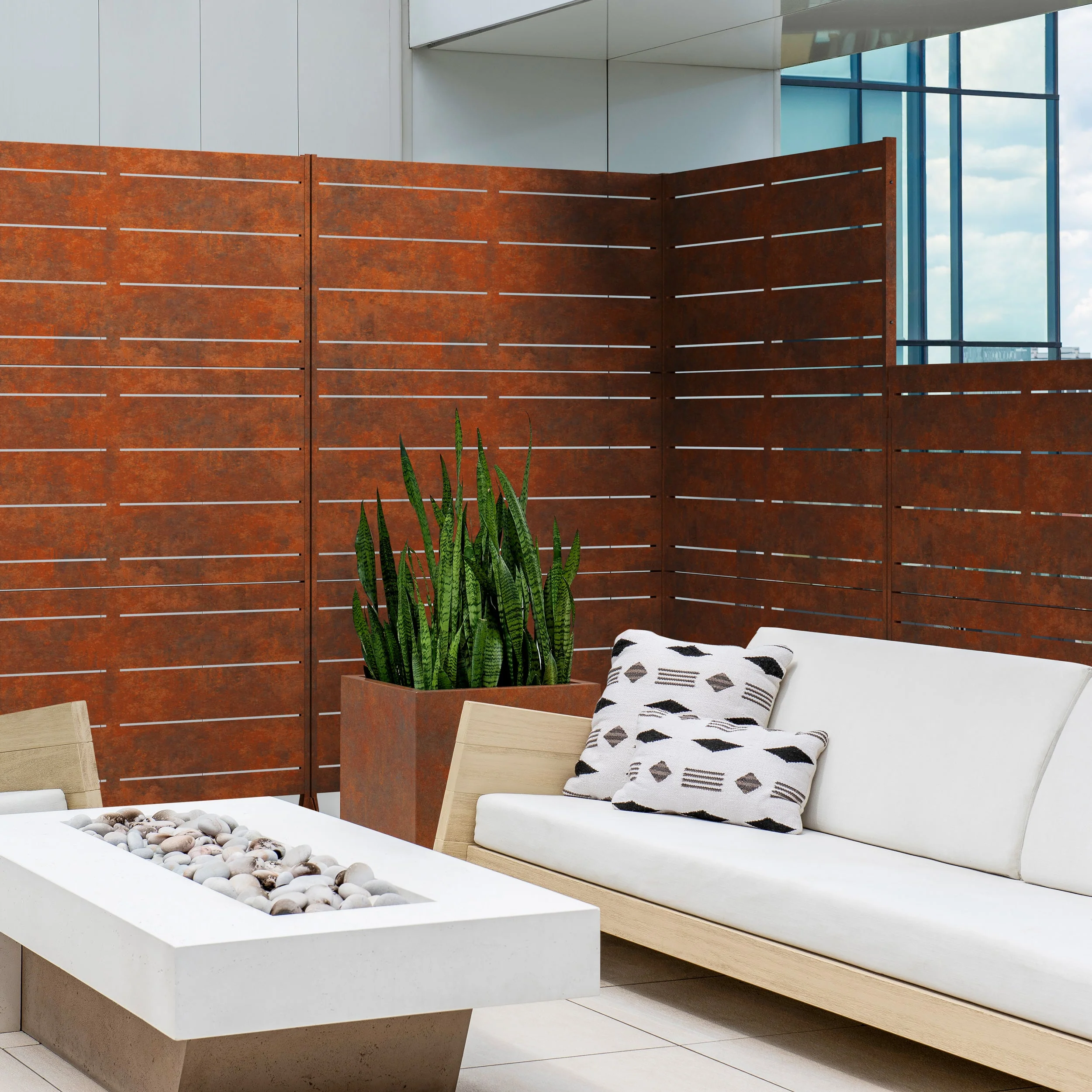 corten linear privacy screen set - Image 65