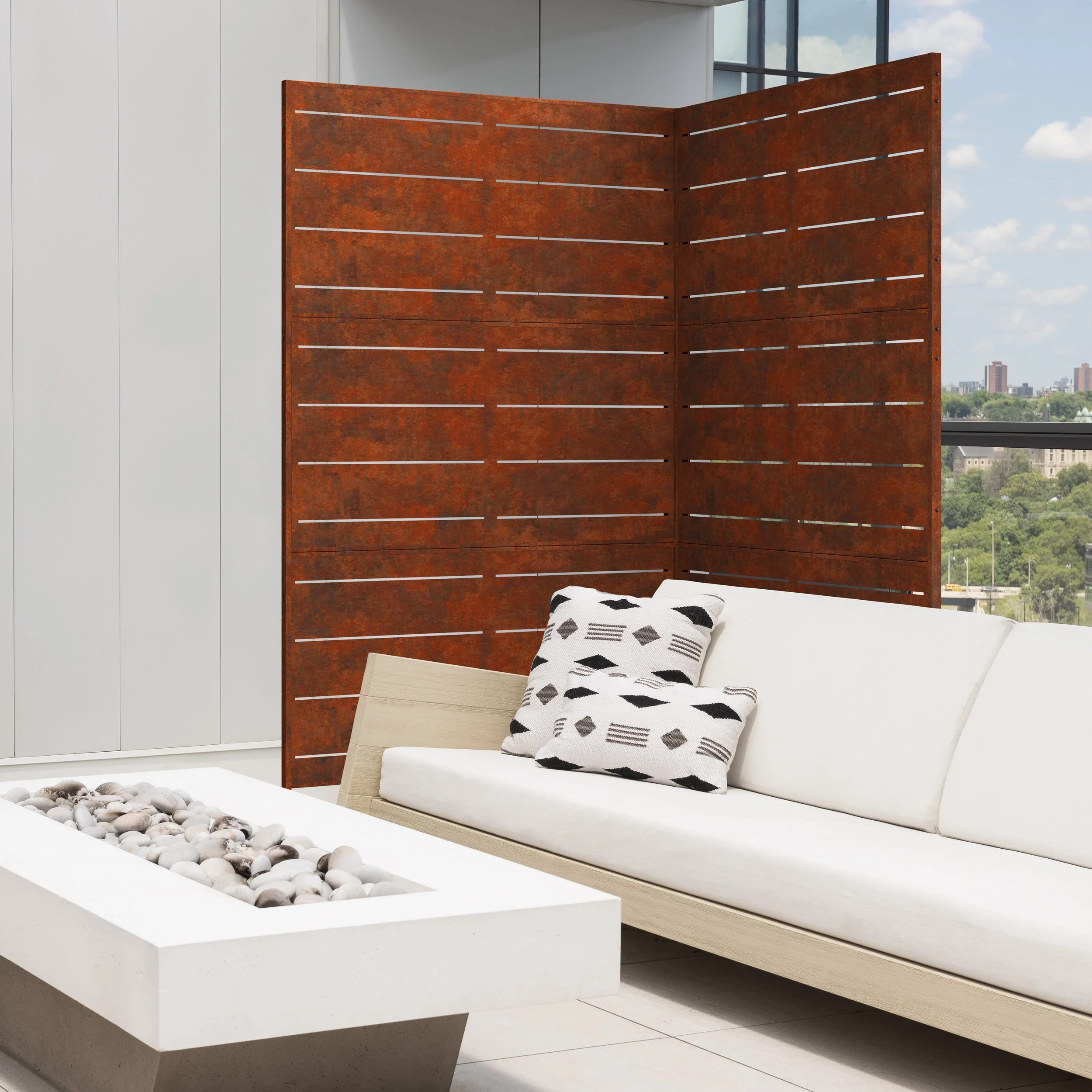 corten linear privacy screen set - Image 66