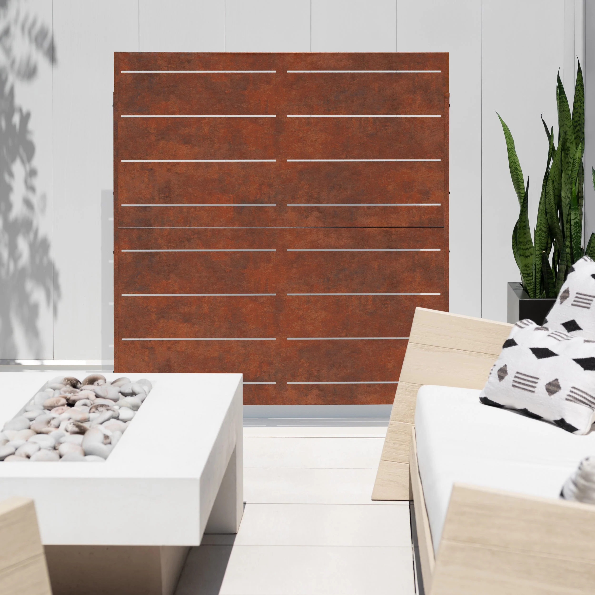 corten linear privacy screen set - Image 67