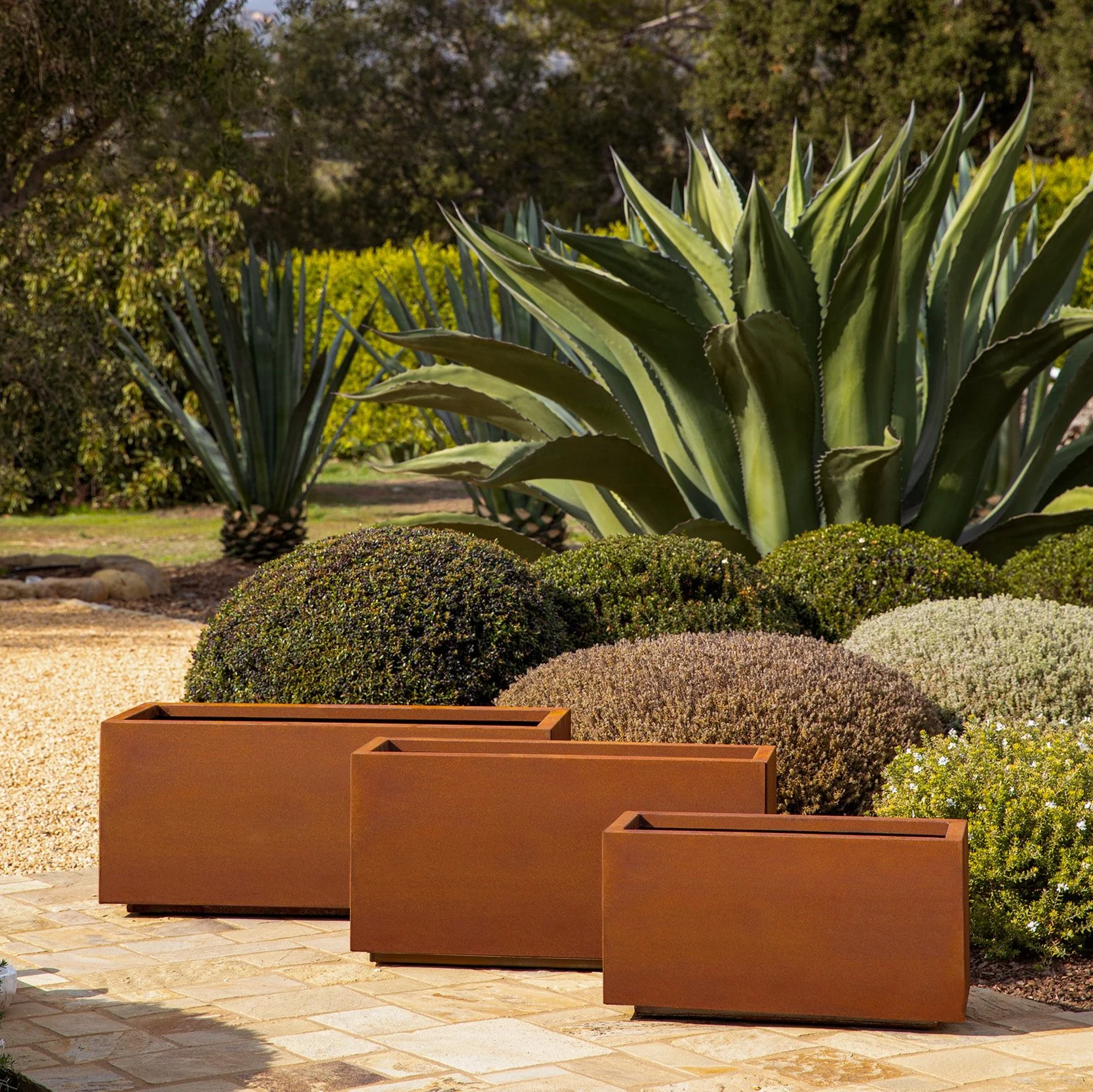 corten long box planter - Image 123