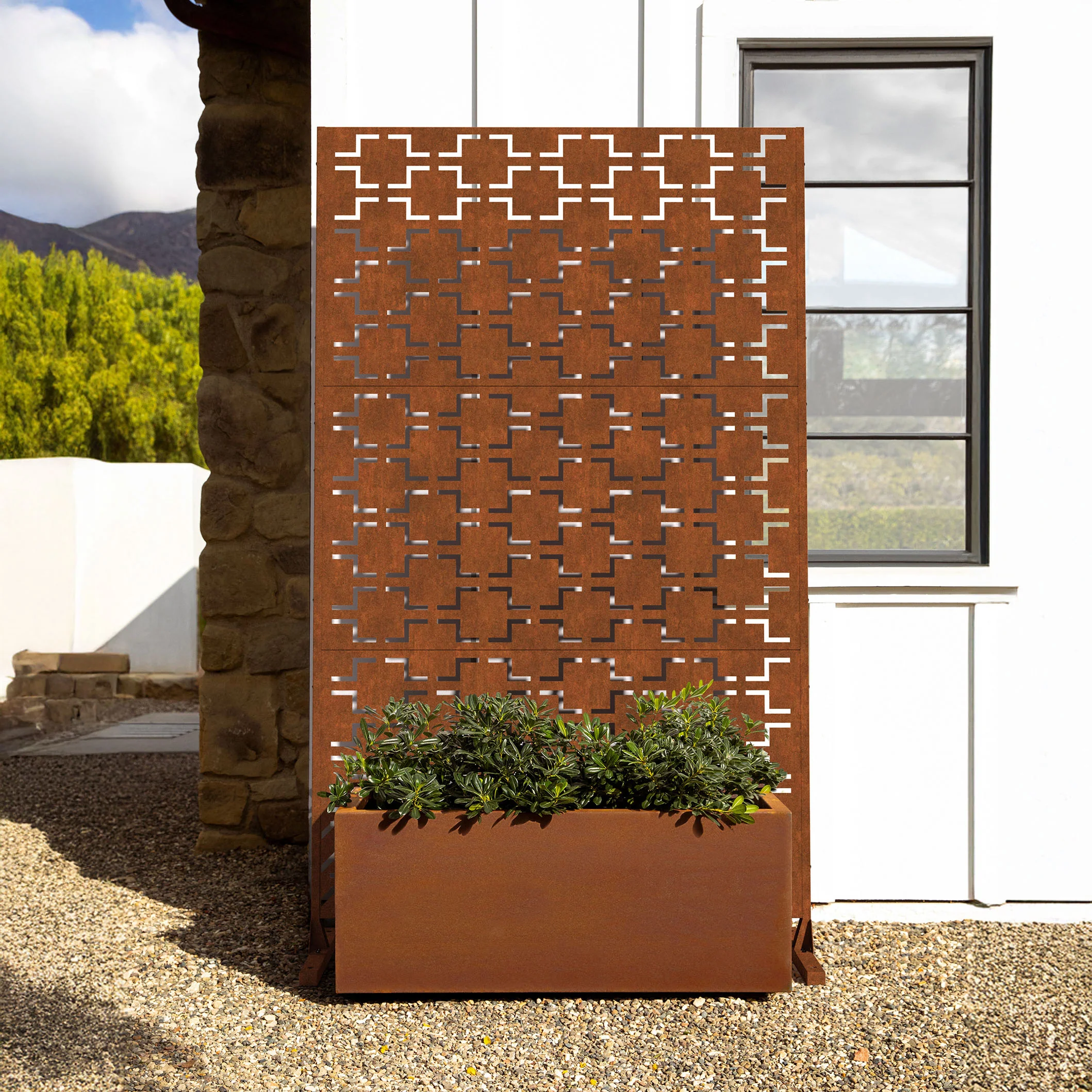 corten long box planter - Image 150