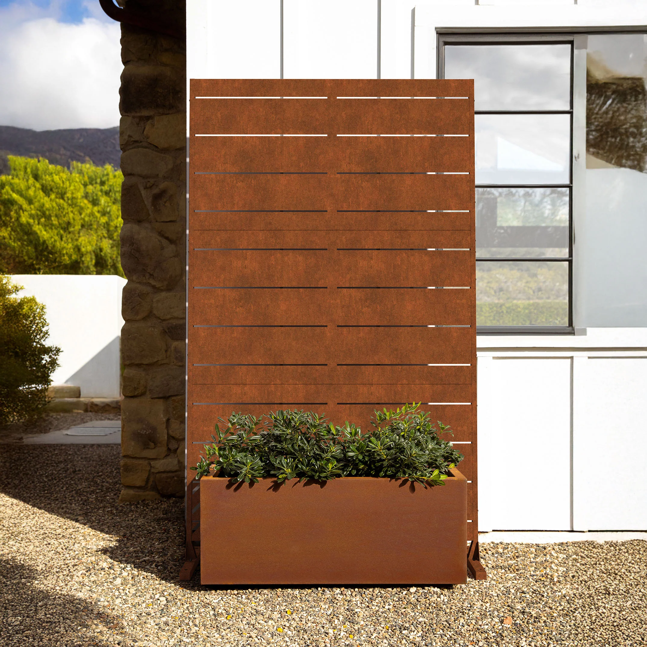 corten long box planter - Image 155