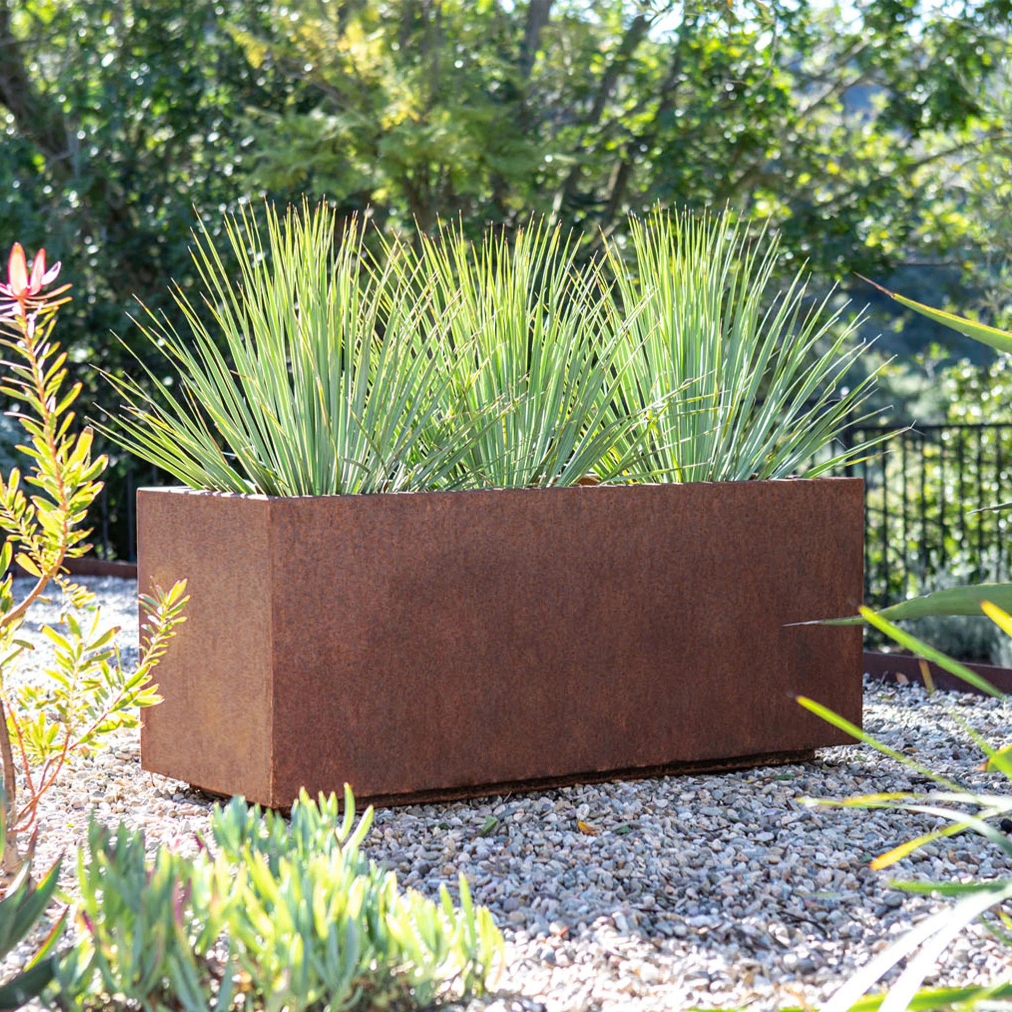 corten long box planter - Image 59