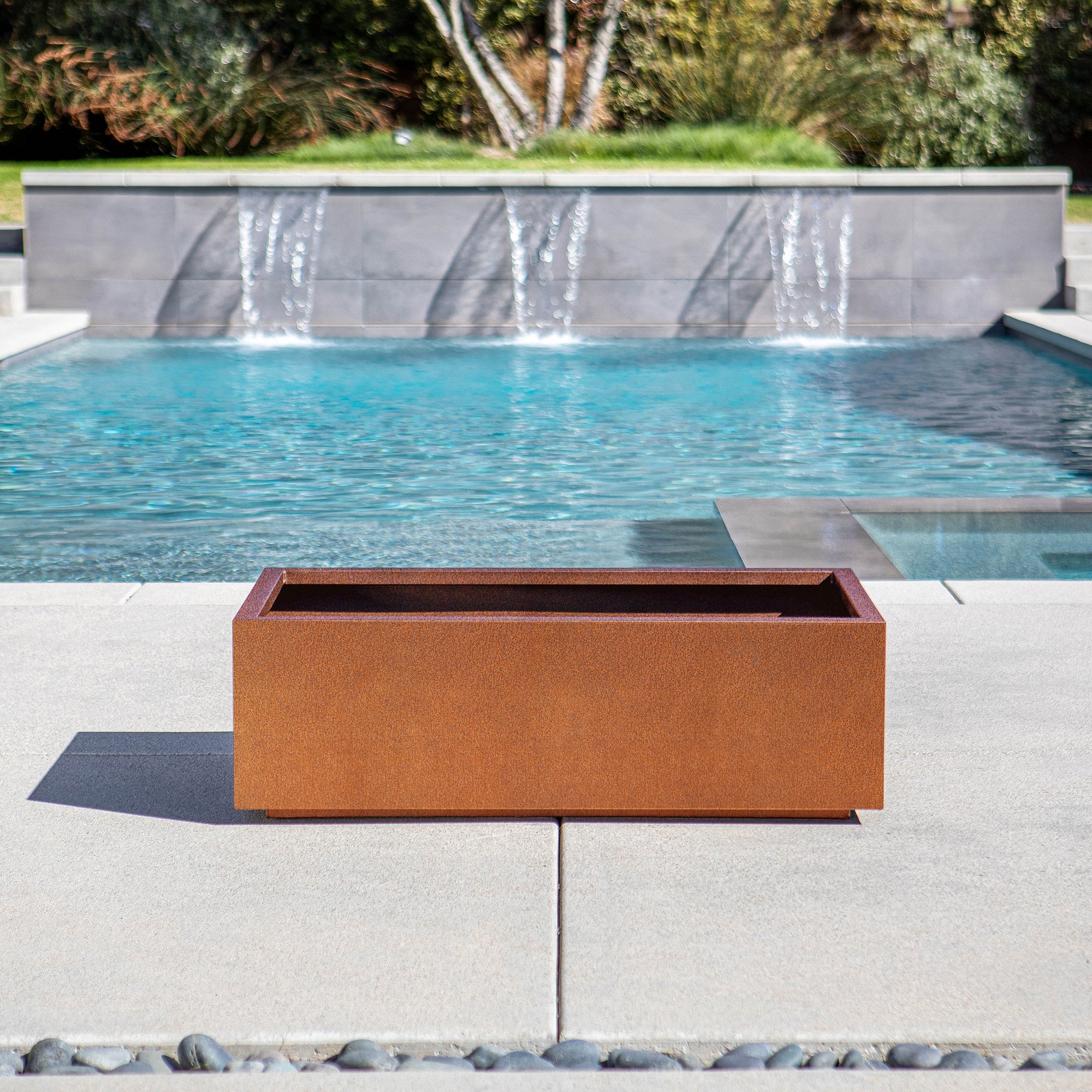 corten long box planter - Image 69