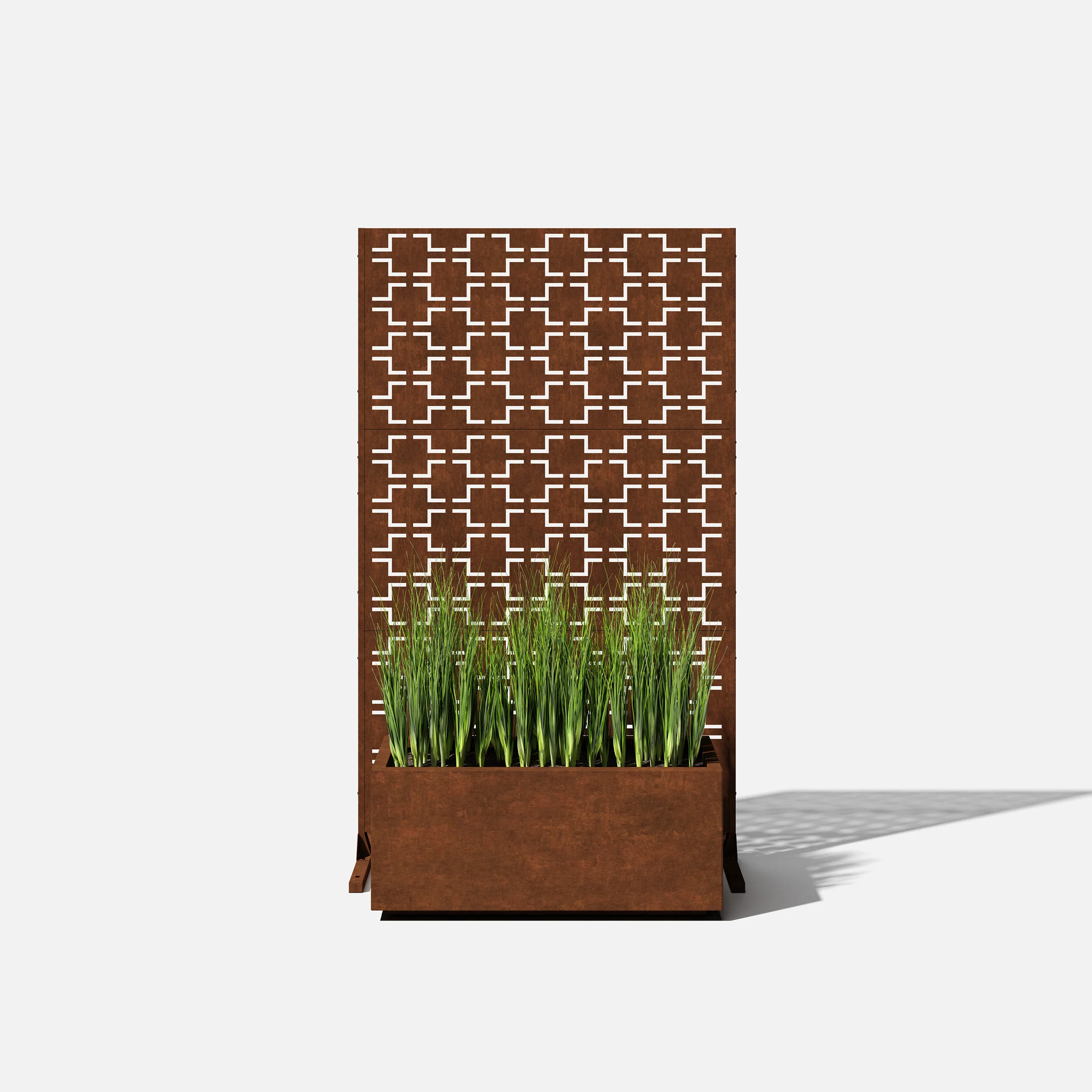 corten long box planter with privacy screen set - Image 3