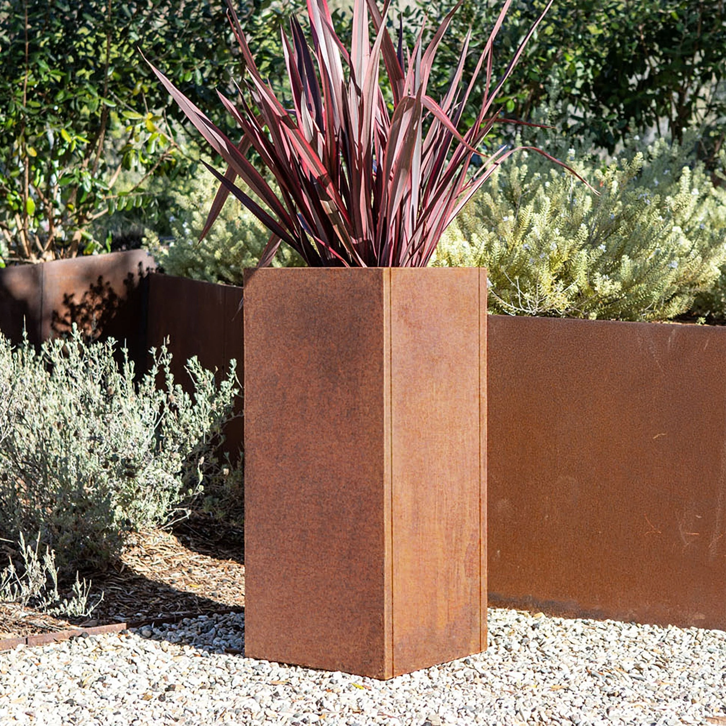 corten pedestal planter - Image 29