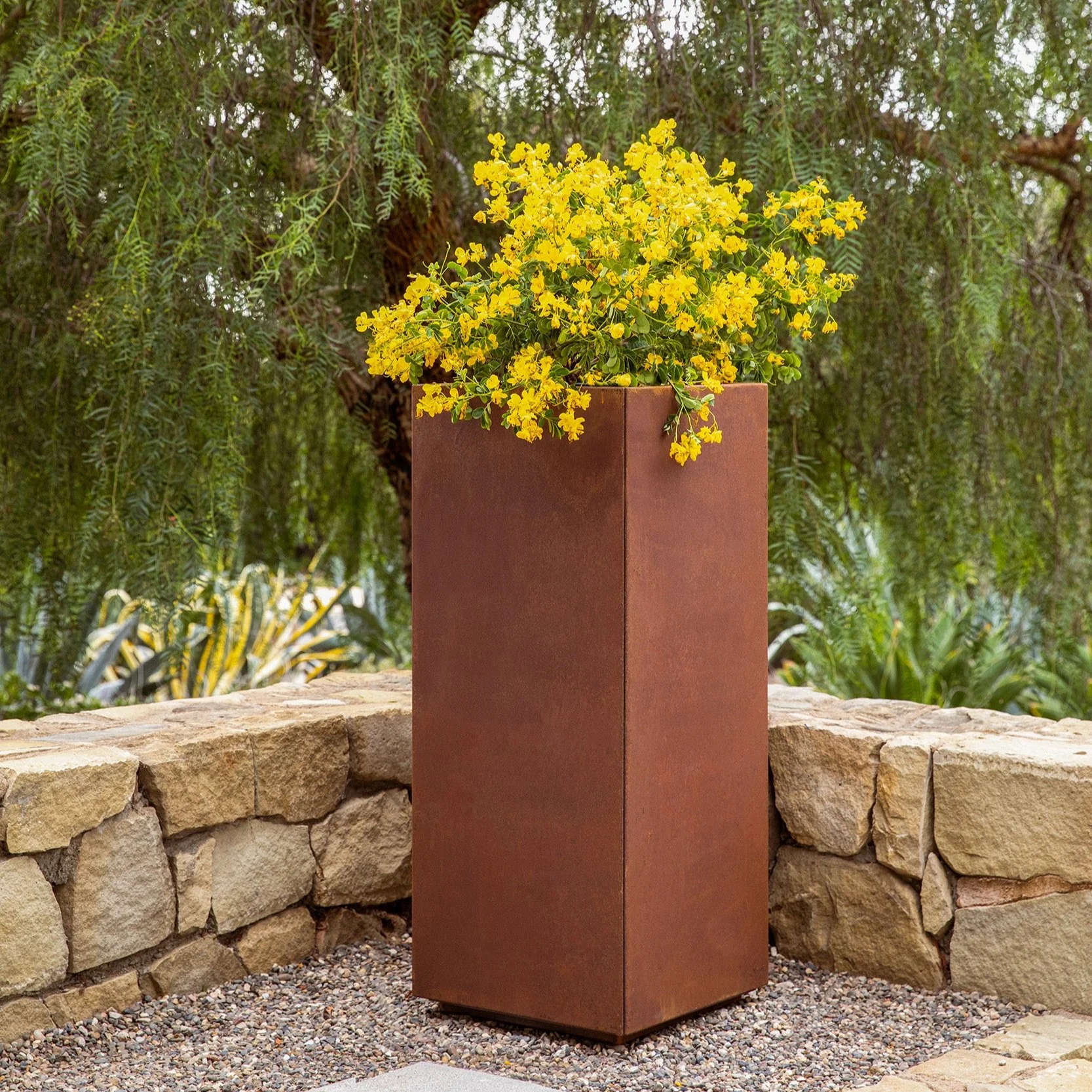 corten pedestal planter - Image 57