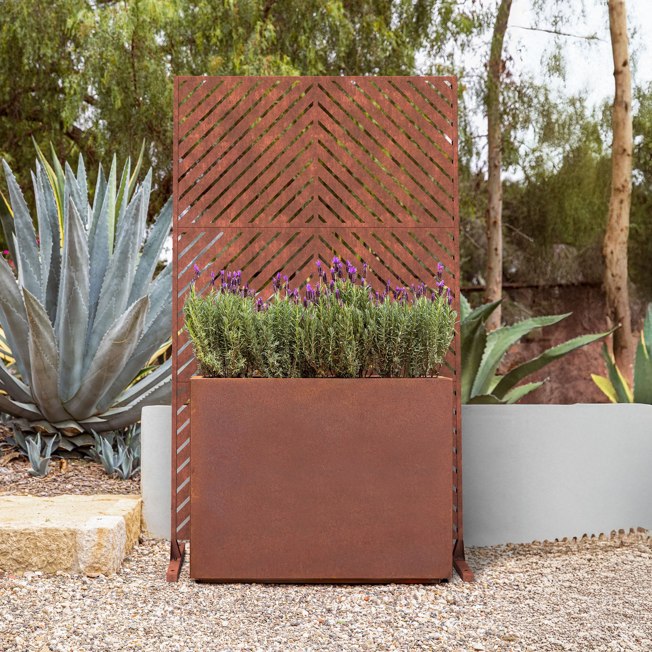 corten span planter with privacy screen set - Image 19