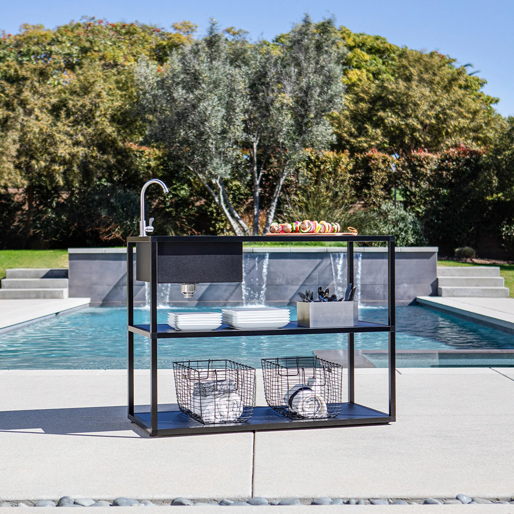 outdoor kitchen counter sink - Image 11